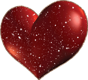 Gif animé coeur rouge paillettes